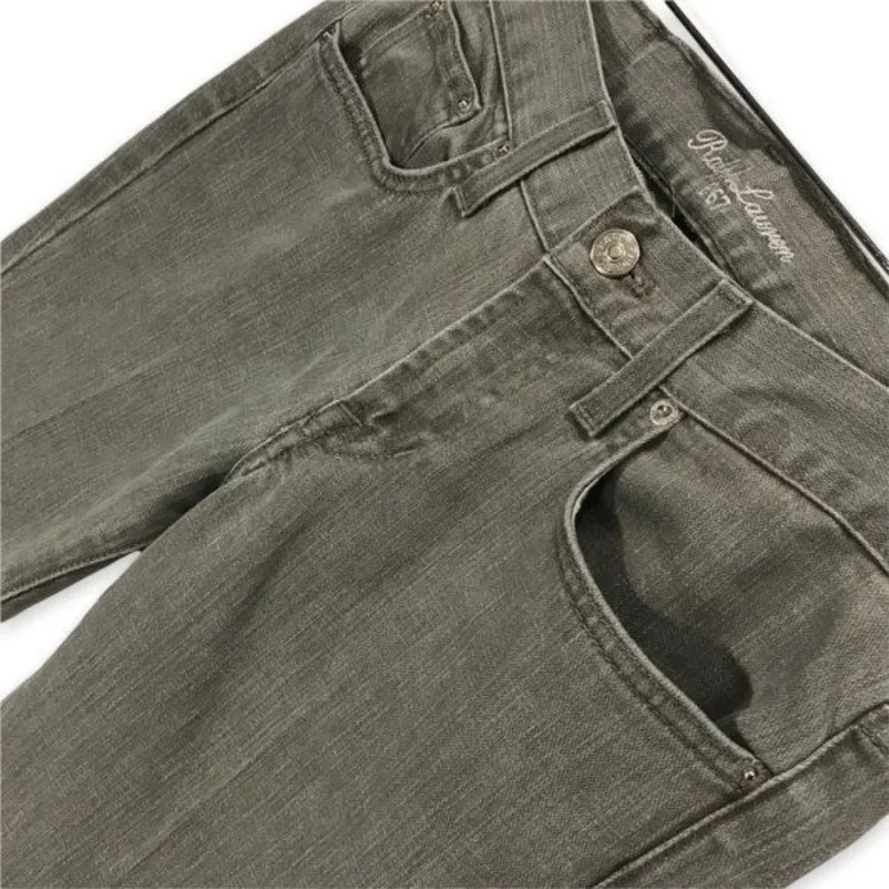 Ralph Lauren 867 Grey Straight Leg Jeans Size 28 Tall Girl